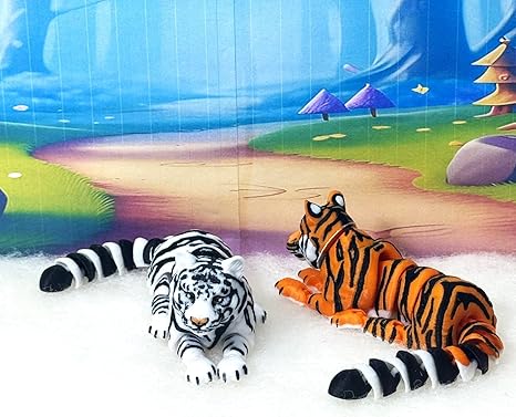 2pcs Articulated 3D Printed Tiger, 6.5" Wild Animal Creature Tiger Toy, Fidget Animal for Home Office Executive Desk Decoration AT001-2x