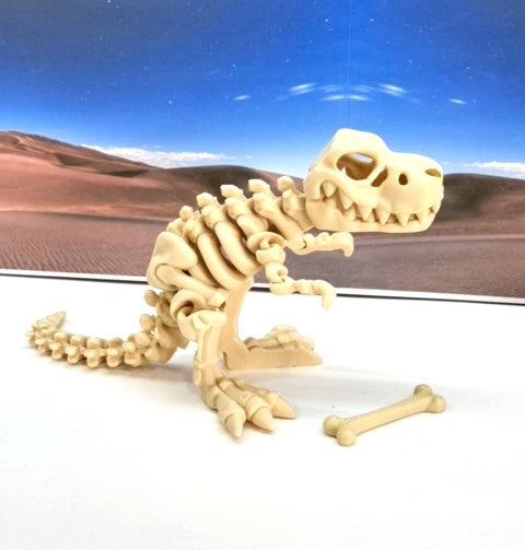 3D Printed Skeleton Dinosaur, Articulated Skeleton T-Rex Tyrannosaurus Dinosaur, Fidget ADHD Autism Toy -ATREX001-BGE