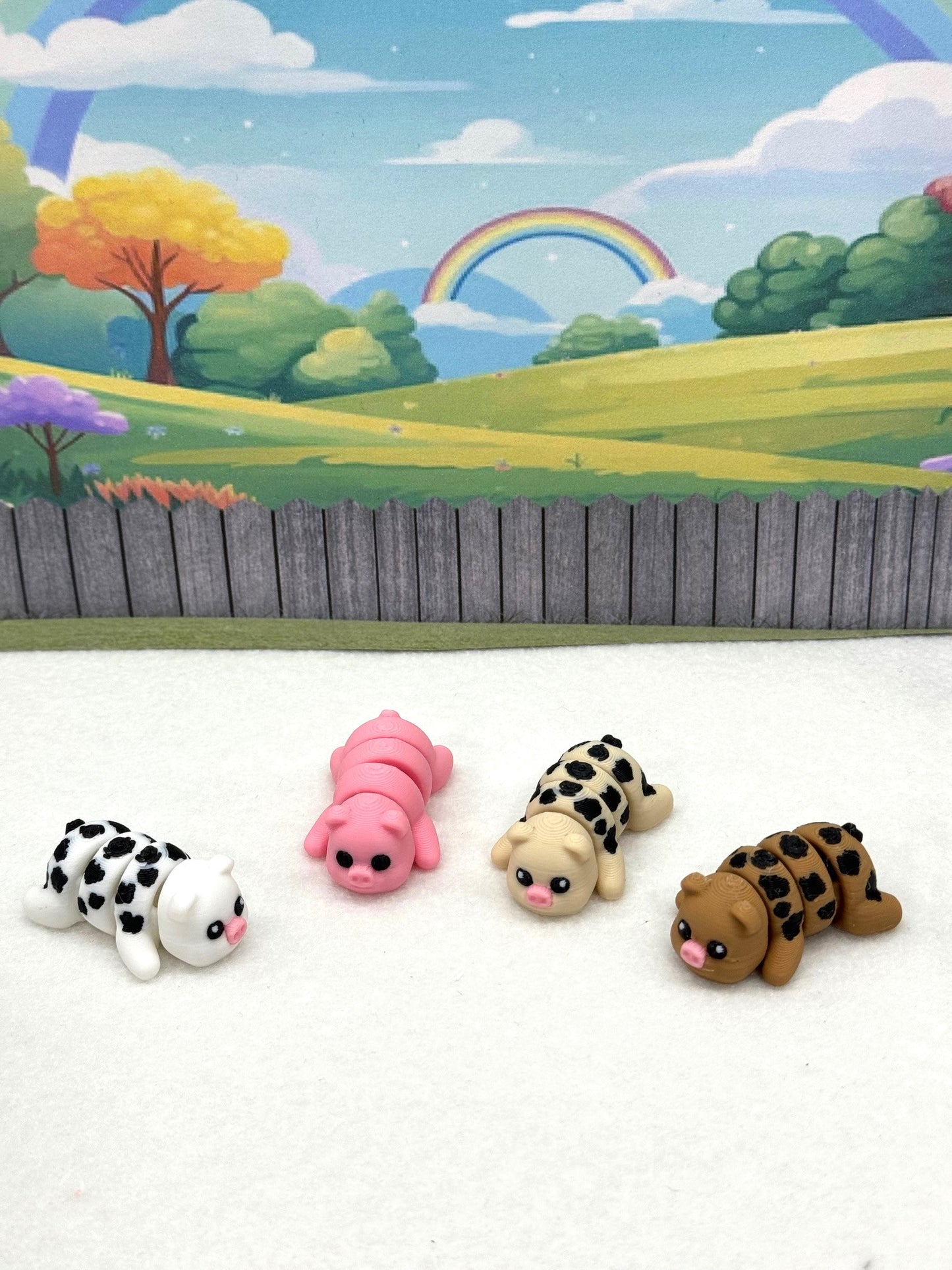 5pcs Mini Pigs with Milk Carton, 3D Printed Articulated Fidget Mini Pigs Figures, Party Decorations MP001-4X