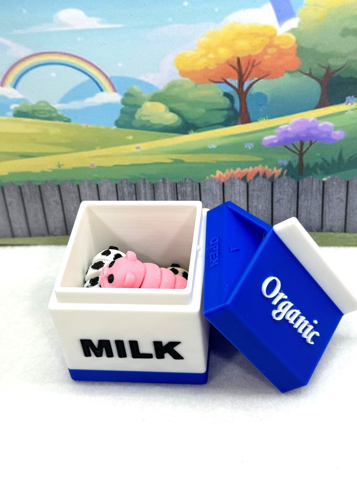 5pcs Mini Pigs with Milk Carton, 3D Printed Articulated Fidget Mini Pigs Figures, Party Decorations MP001-4X