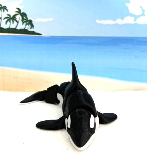 3D Printed Orca, Articulated Orca Killer Whale with Stand, Sea Creatures, Executive Desk Decor, Fidget Toy for ADHD/Autism - AORCA-LARGE