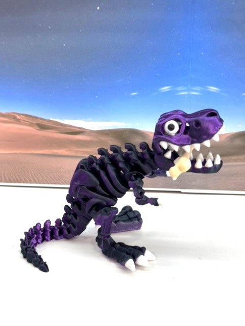 3D Printed Skeleton Dinosaur, Articulated Skeleton T-Rex Tyrannosaurus Dinosaur, Fidget ADHD Autism Toy - ATREX001-BPU