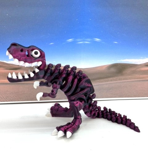 3D Printed Skeleton Dinosaur, Articulated Skeleton T-Rex Tyrannosaurus Dinosaur, Fidget ADHD Autism Toy - ATREX001-BRR