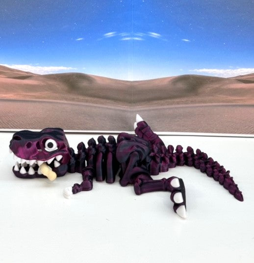 3D Printed Skeleton Dinosaur, Articulated Skeleton T-Rex Tyrannosaurus Dinosaur, Fidget ADHD Autism Toy - ATREX001-BRR