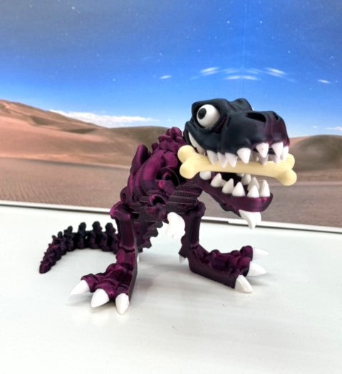 3D Printed Skeleton Dinosaur, Articulated Skeleton T-Rex Tyrannosaurus Dinosaur, Fidget ADHD Autism Toy - ATREX001-BRR