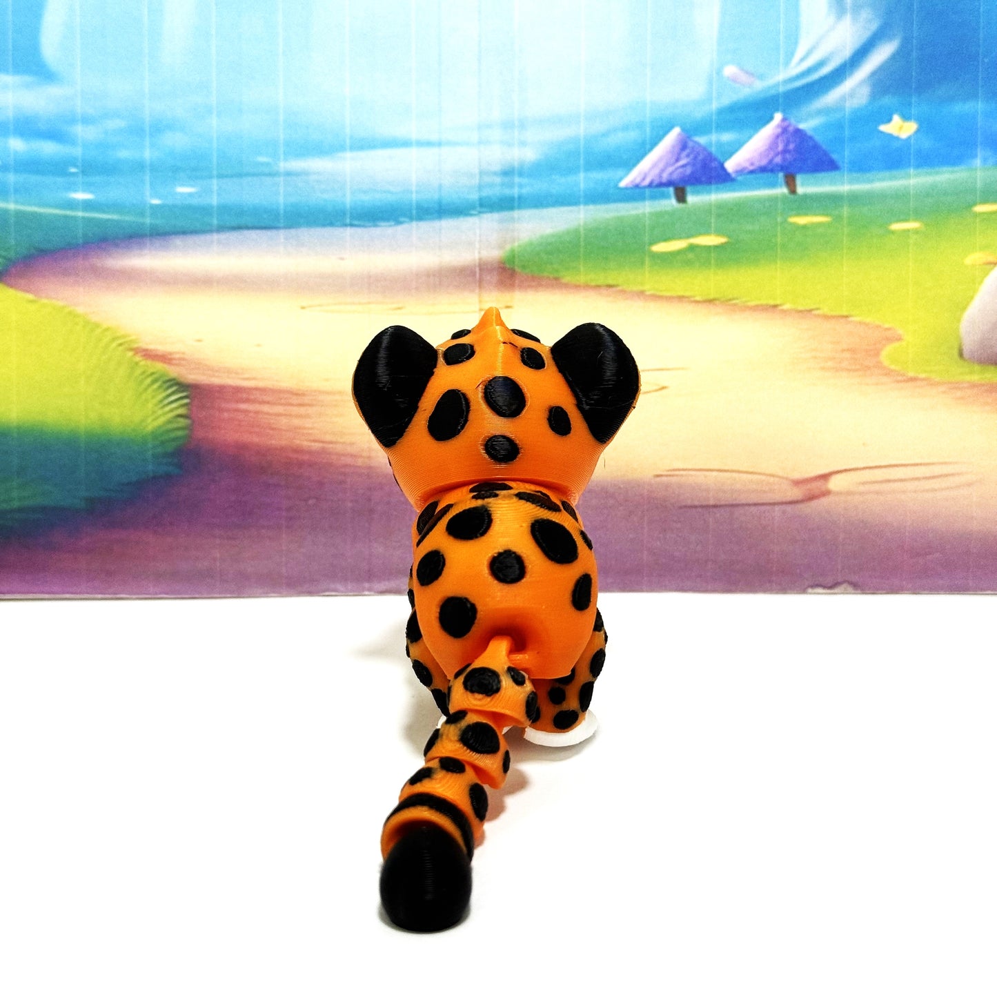 Articulating 3D printed Baby Cheetah fidget Anxiety toy Ornament sculpture Gift for Animal Lovers Flexible Sensory Pet Custom Desk Decor