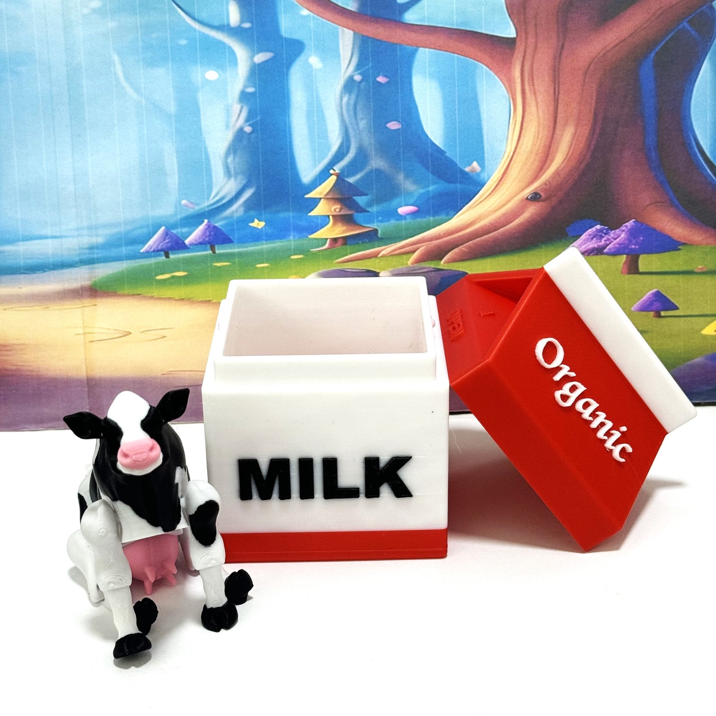 3D Printed Articulated Baby Highland Cow Figures, Farm Animal Fidget Toy Party Decorations AC-REDMC