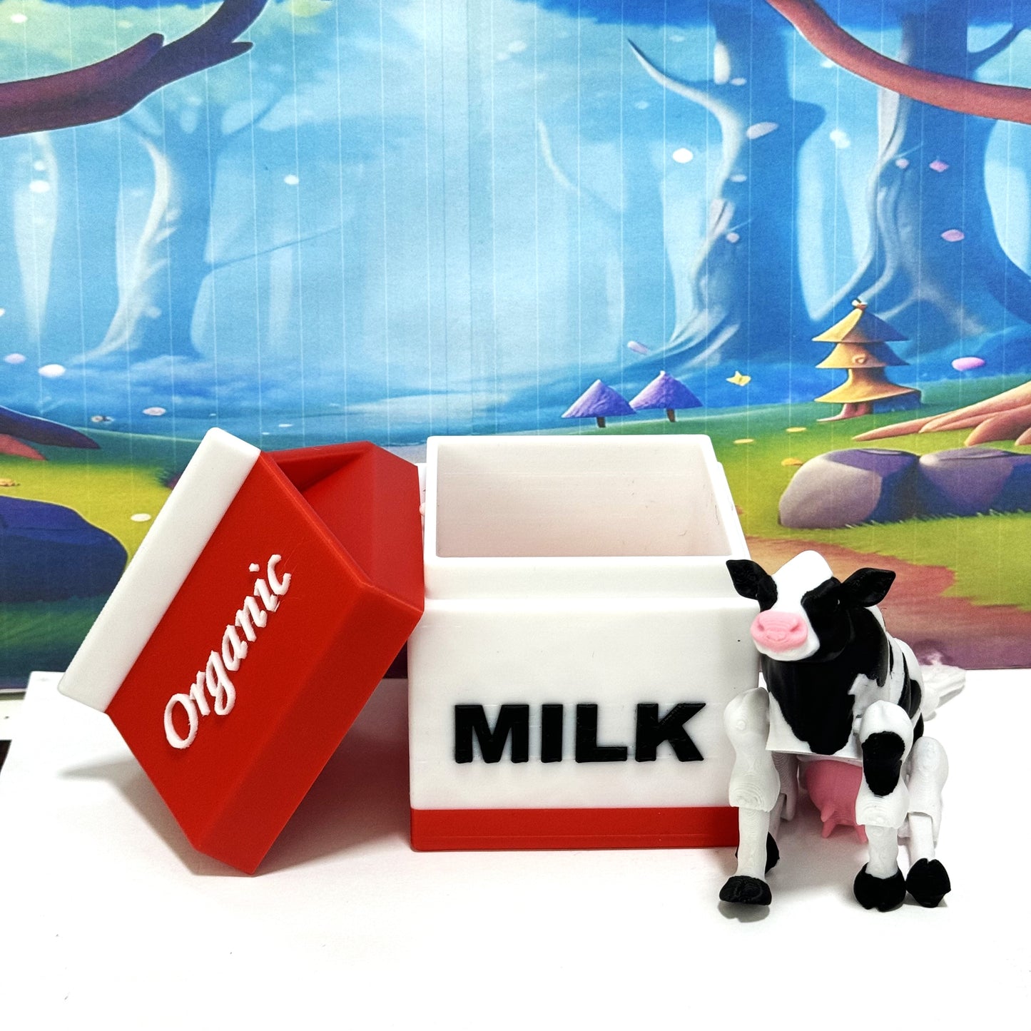 3D Printed Articulated Baby Highland Cow Figures, Farm Animal Fidget Toy Party Decorations AC-REDMC