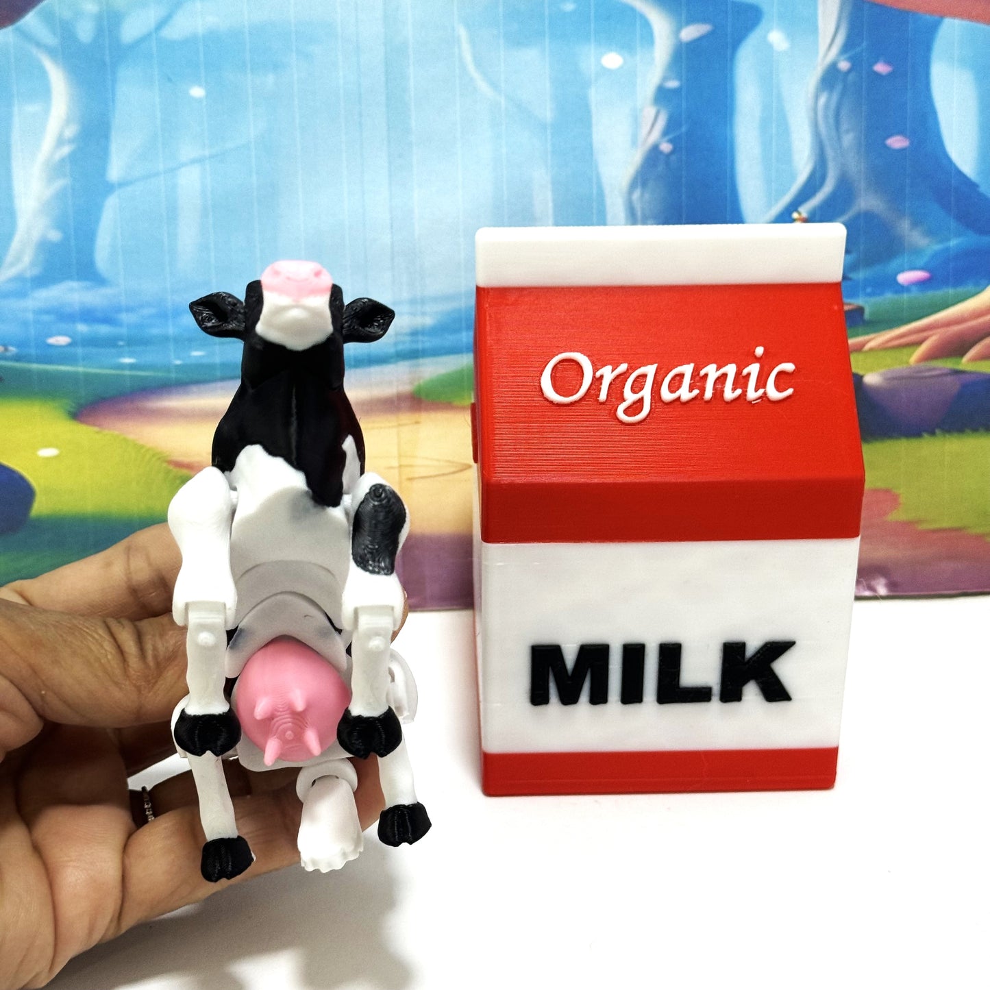 3D Printed Articulated Baby Highland Cow Figures, Farm Animal Fidget Toy Party Decorations AC-REDMC