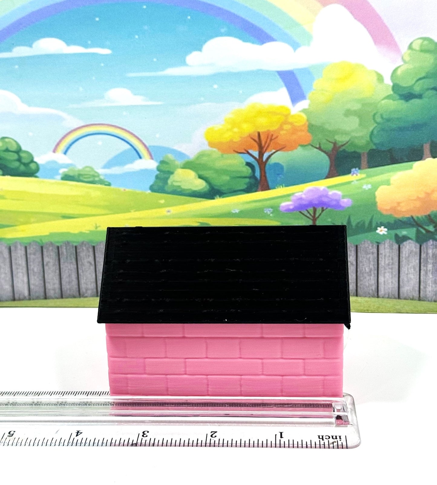 4pcs 3D Printed Dog with Dog House, Articulated Baby Husky Chibi Edition Toy, White Posable and Movable Head and Joints Animal, Fidget ADHD Autism Toy CH001-WHT-PH