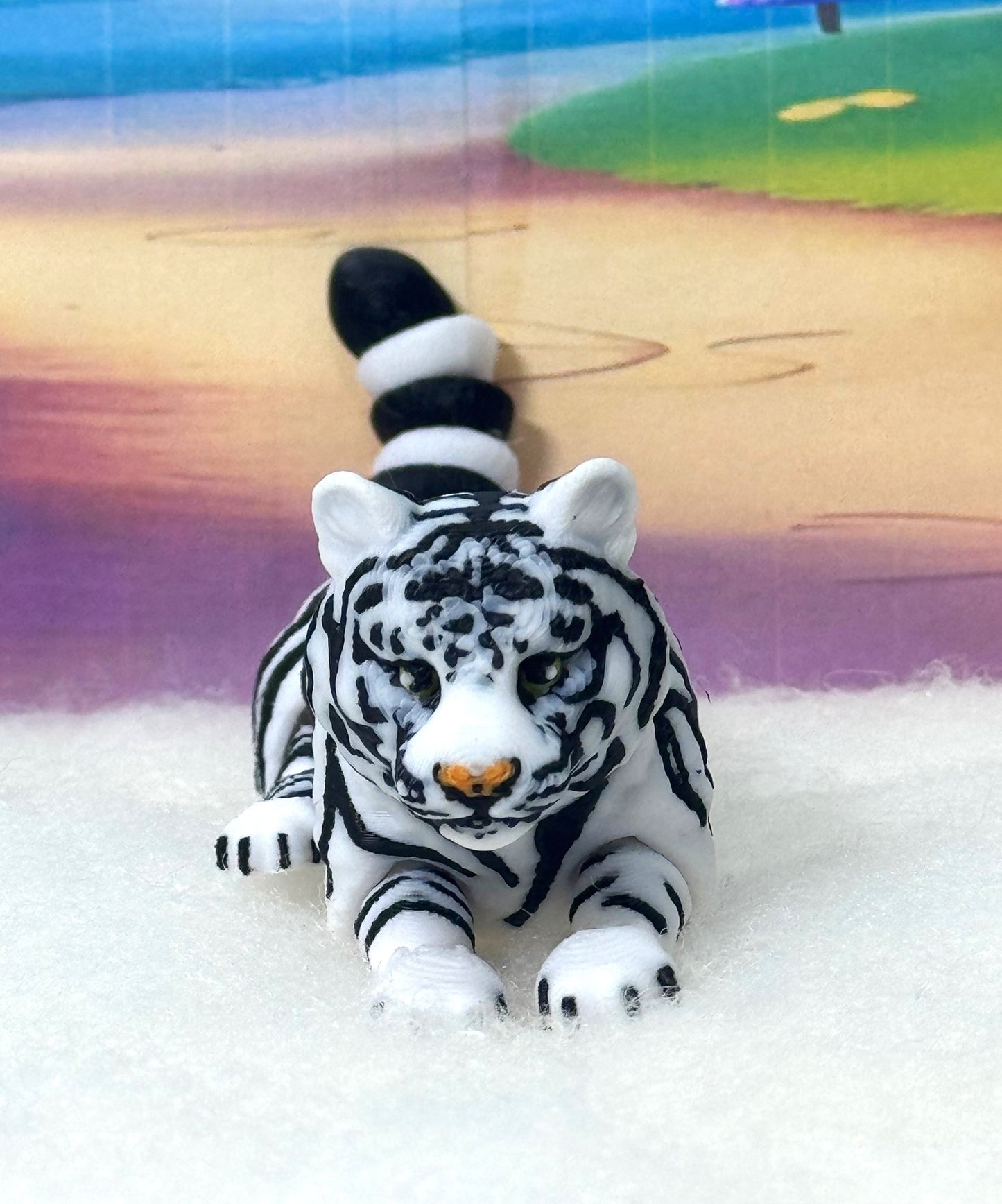 2pcs Articulated 3D Printed Tiger, 6.5" Wild Animal Creature Tiger Toy, Fidget Animal for Home Office Executive Desk Decoration AT001-2x