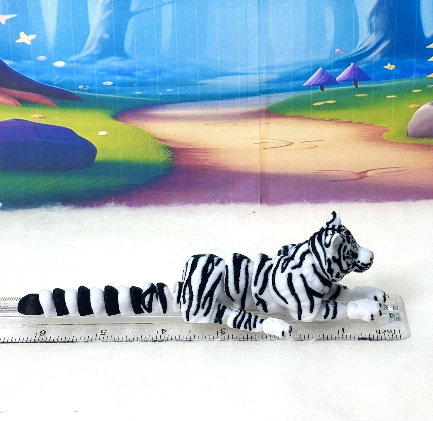 2pcs Articulated 3D Printed Tiger, 6.5" Wild Animal Creature Tiger Toy, Fidget Animal for Home Office Executive Desk Decoration AT001-2x