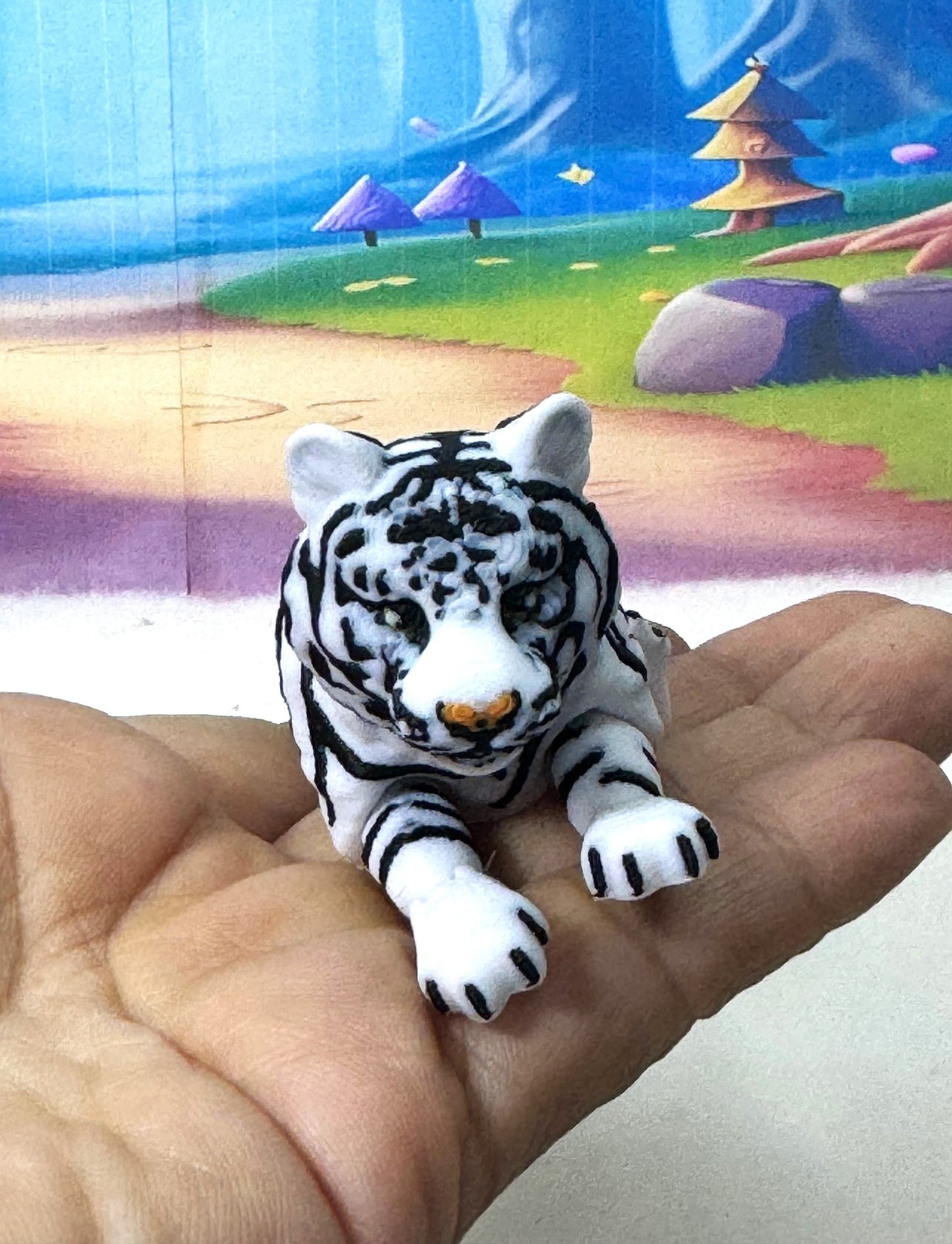 2pcs Articulated 3D Printed Tiger, 6.5" Wild Animal Creature Tiger Toy, Fidget Animal for Home Office Executive Desk Decoration AT001-2x