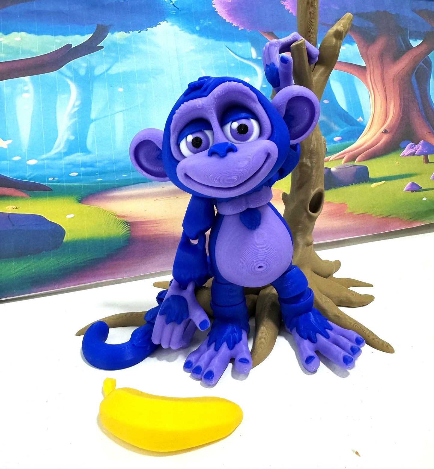 Articulated Monkey, 3D Printed Fidget Toy, 5" Articulated Posable, Hangable Monkey, Stands on Its Own for Fun Poses and Display -AM001-LARGE-BP