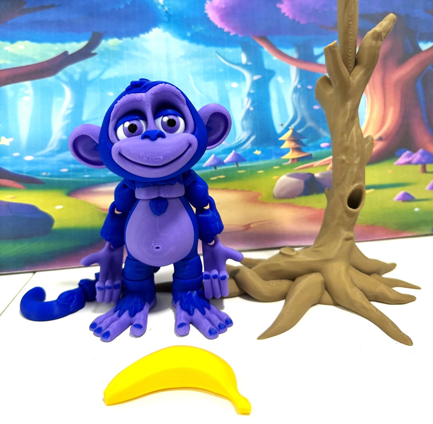 Articulated Monkey, 3D Printed Fidget Toy, 5" Articulated Posable, Hangable Monkey, Stands on Its Own for Fun Poses and Display -AM001-LARGE-BP