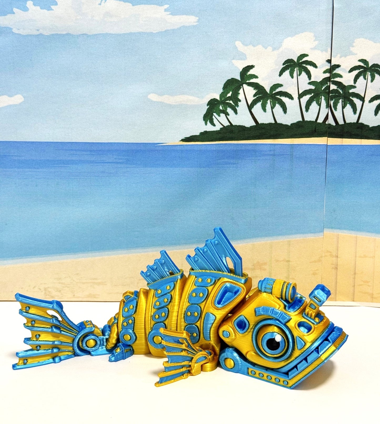 3D Printed Cyber Fish 7" Articulated Futuristic Cyber Fish Toy, Cyber Sci-Fi  Fidget Toy
