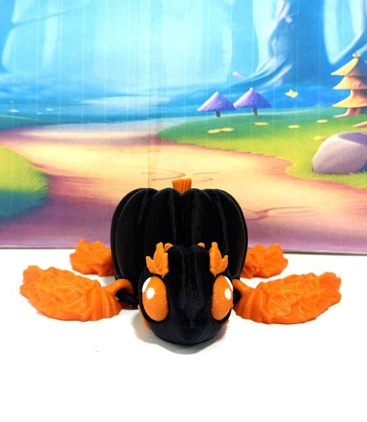 Articulating Pumpkin Turtle, 3" Fall Halloween Decor Desk Decor Fidget ADHD Toy, Articulating Pumpkin Turtle, 4.5" Pumpkin Turtle Fall Decor - APT001-BO