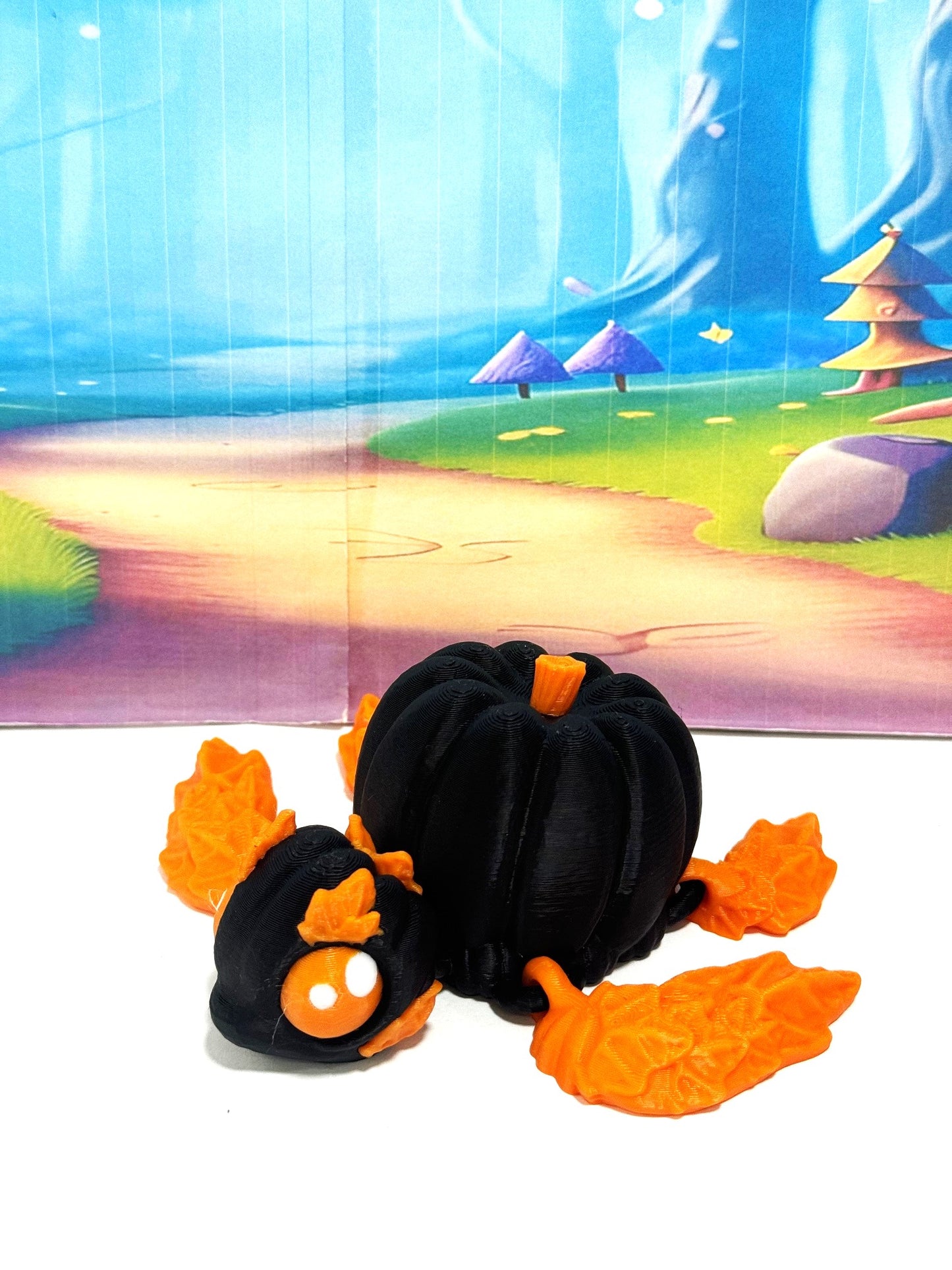 Articulating Pumpkin Turtle, 3" Fall Halloween Decor Desk Decor Fidget ADHD Toy, Articulating Pumpkin Turtle, 4.5" Pumpkin Turtle Fall Decor - APT001-BO