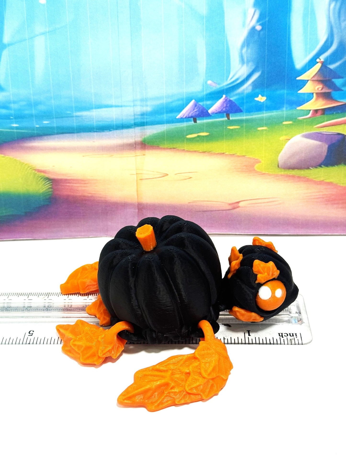 Articulating Pumpkin Turtle, 3" Fall Halloween Decor Desk Decor Fidget ADHD Toy, Articulating Pumpkin Turtle, 4.5" Pumpkin Turtle Fall Decor - APT001-BO