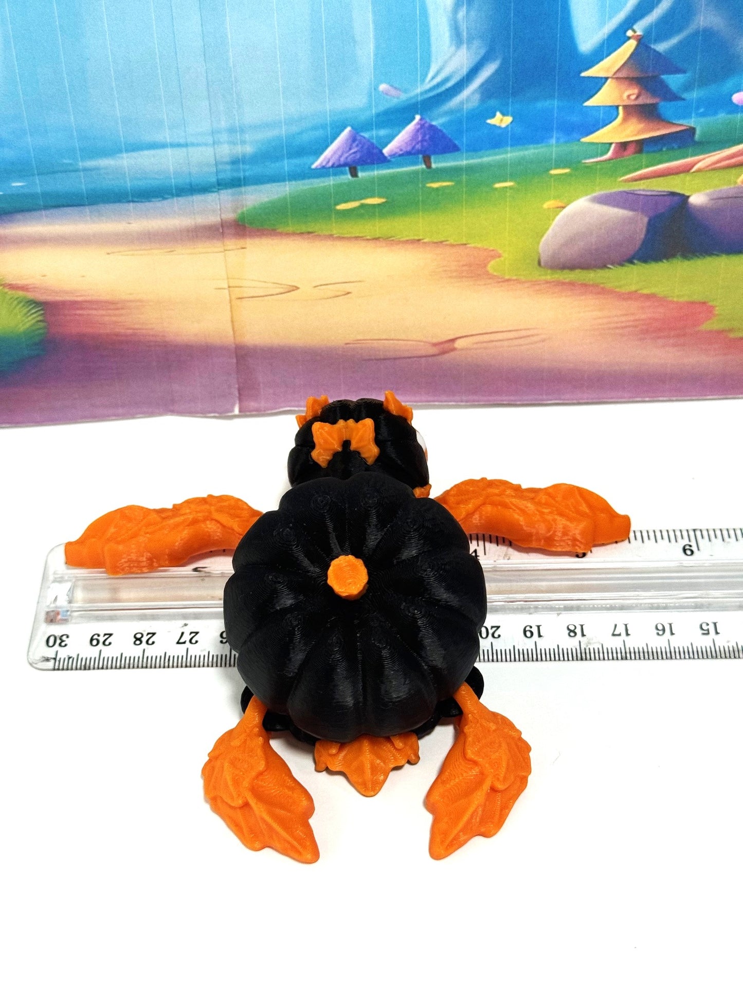 Articulating Pumpkin Turtle, 3" Fall Halloween Decor Desk Decor Fidget ADHD Toy, Articulating Pumpkin Turtle, 4.5" Pumpkin Turtle Fall Decor - APT001-BO