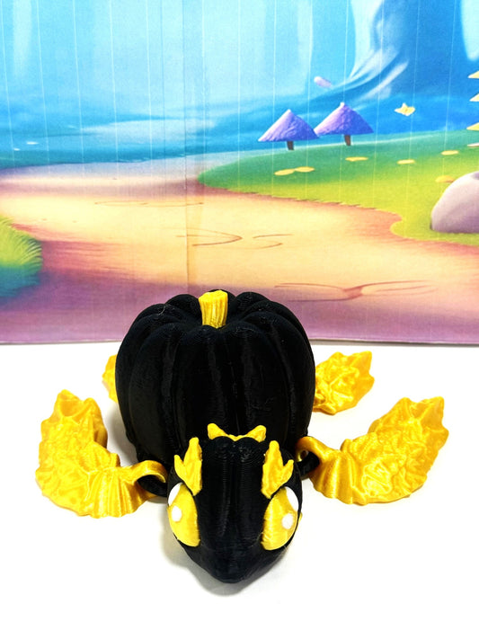 Articulating Pumpkin Turtle, 3" Fall Halloween Decor Desk Decor Fidget ADHD Toy, Pumpkin Turtle Fall Decor - APT001-BG