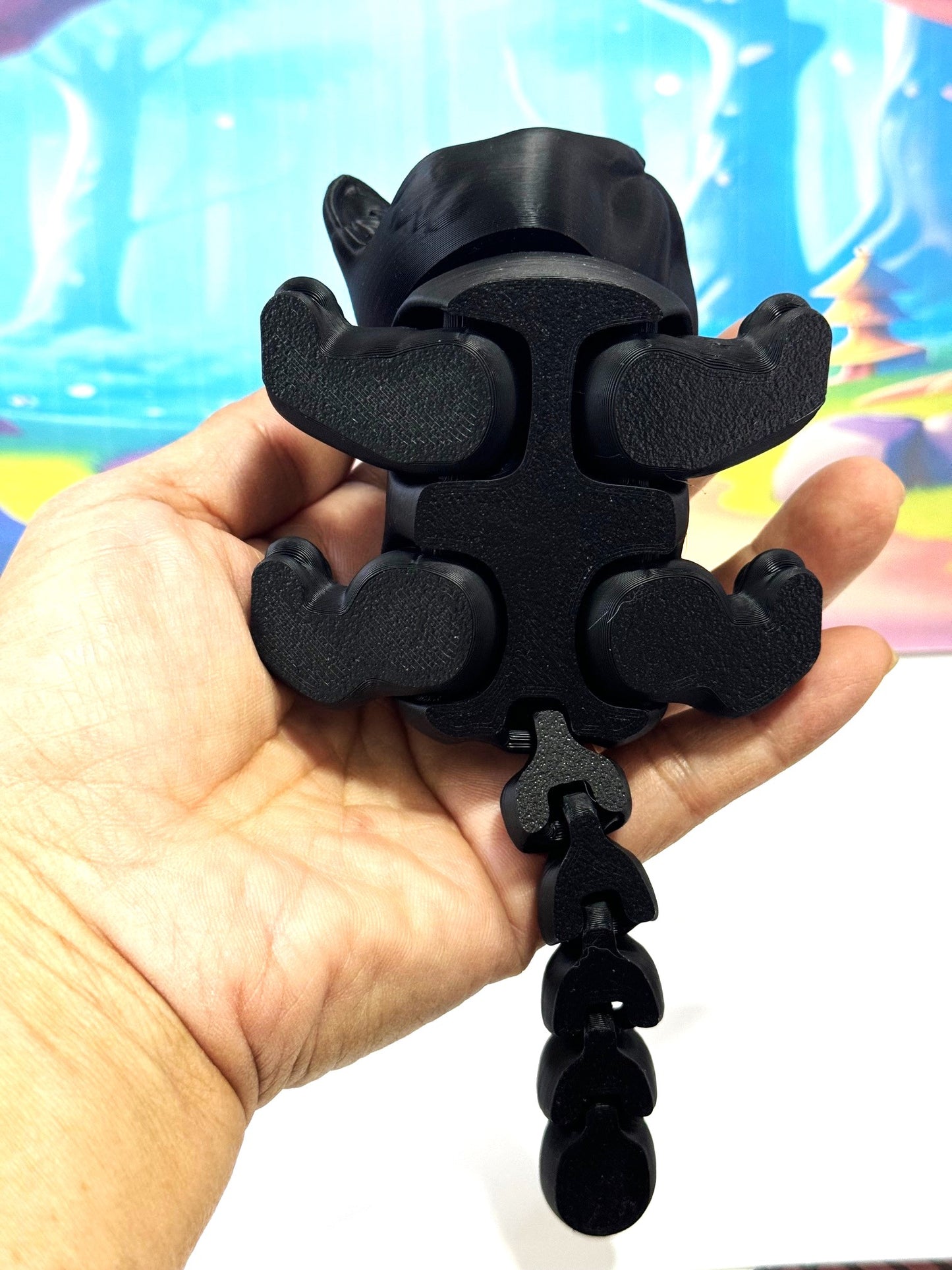 Articulated British Shorthair Cat, 6" Cute 3D Printed Cat Fidget Toy, Gift for Cat Lovers - ABSHC-Black