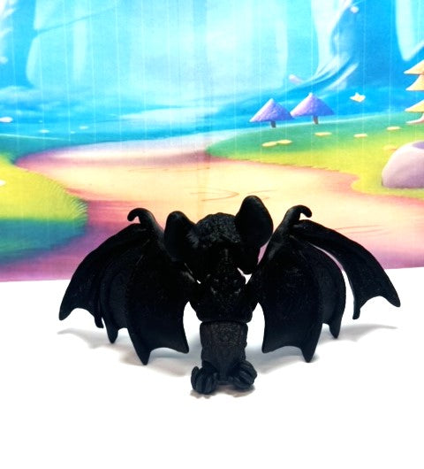 3D Printed Bat, Articulated Cinderbat for Halloween Decor, Spooky Poseable Fidget Trick or Treat Bats