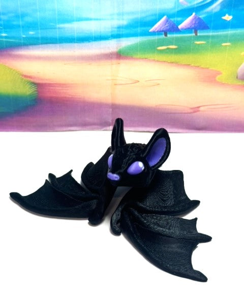 3D Printed Bat, Articulated Cinderbat for Halloween Decor, Spooky Poseable Fidget Trick or Treat Bats