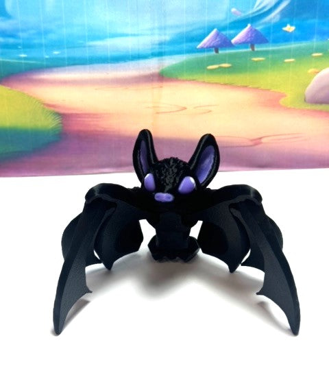 3D Printed Bat, Articulated Cinderbat for Halloween Decor, Spooky Poseable Fidget Trick or Treat Bats