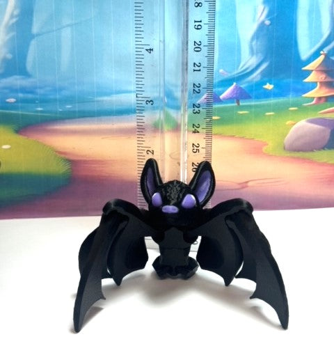 3D Printed Bat, Articulated Cinderbat for Halloween Decor, Spooky Poseable Fidget Trick or Treat Bats