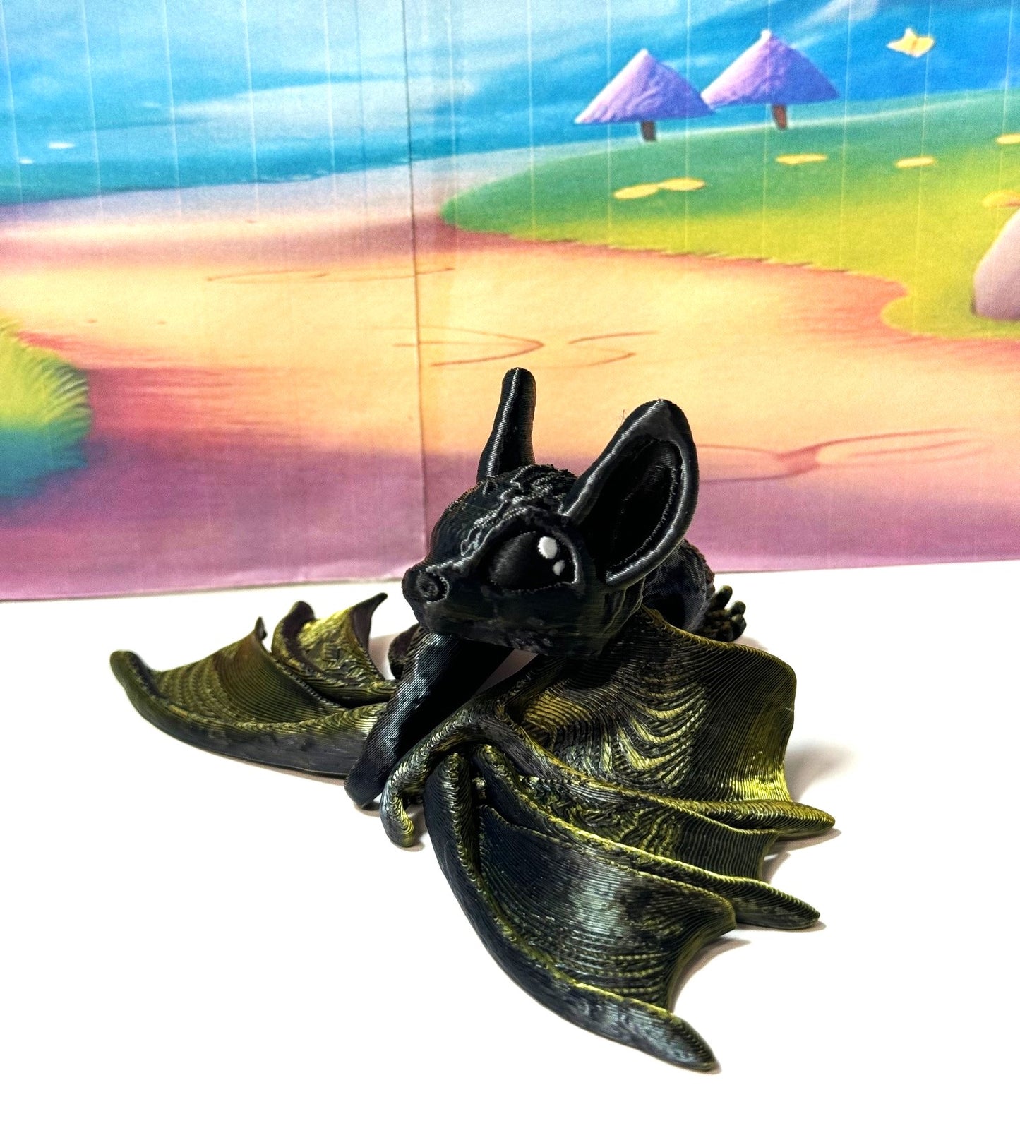 Articulated Bat, 3D Printed Bat, Cinderbat for Halloween Decor, Spooky Poseable Trick or Treat Bats