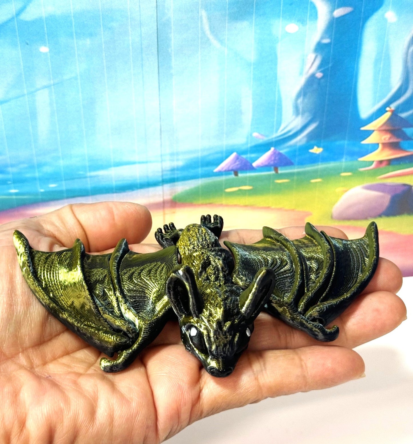 Articulated Bat, 3D Printed Bat, Cinderbat for Halloween Decor, Spooky Poseable Trick or Treat Bats