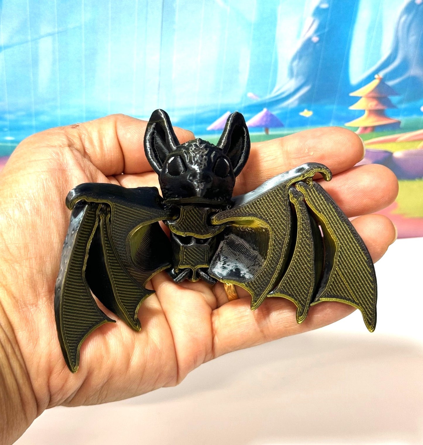 Articulated Bat, 3D Printed Bat, Cinderbat for Halloween Decor, Spooky Poseable Trick or Treat Bats