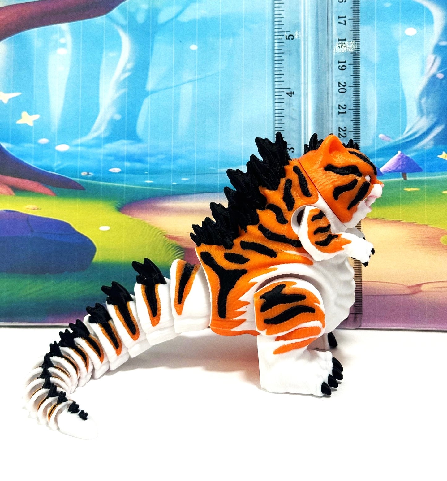 Cute Catzilla Statue for Home Decor, 3D Printed Meowzilla Statue Durable Fidget Toy, Stress Relief Toy