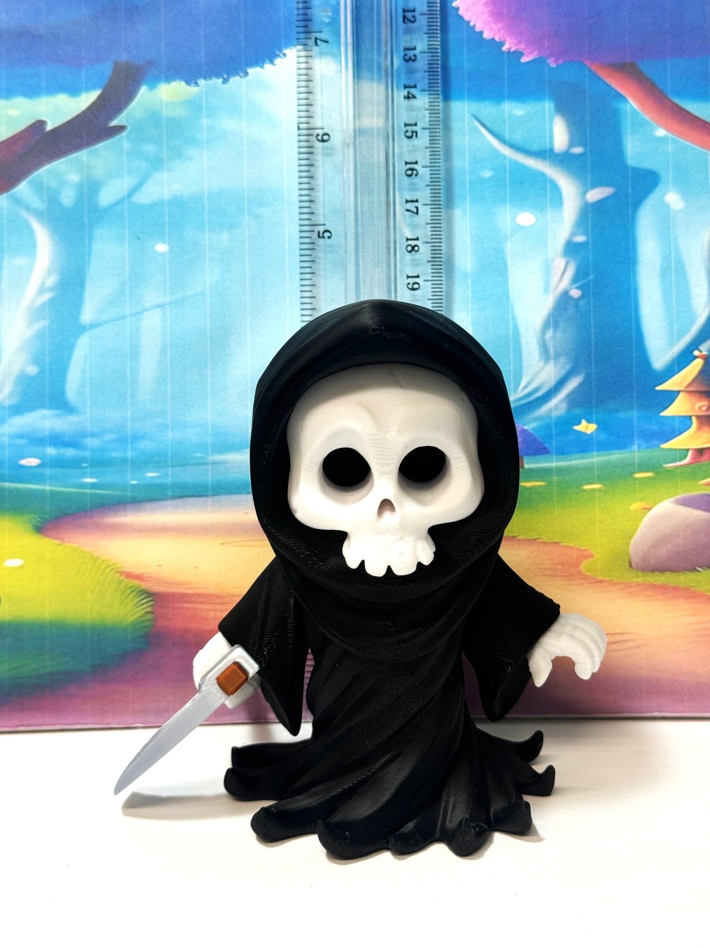 2pcs Grisly Reaper Halloween Decor, Grim Reaper Figurine, Spooky Halloween Decoration | Black Spooky Desk Ornament -AGR-4x