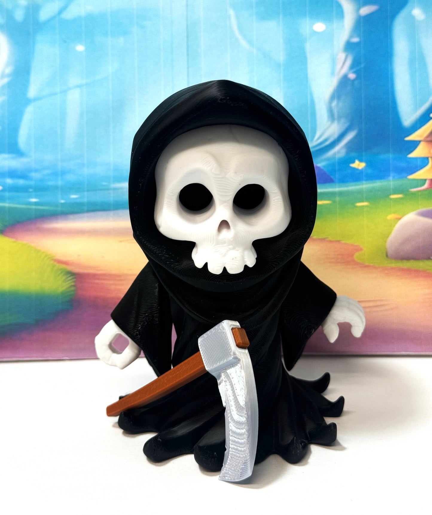 2pcs Grisly Reaper Halloween Decor, Grim Reaper Figurine, Spooky Halloween Decoration | Black Spooky Desk Ornament -AGR-4x