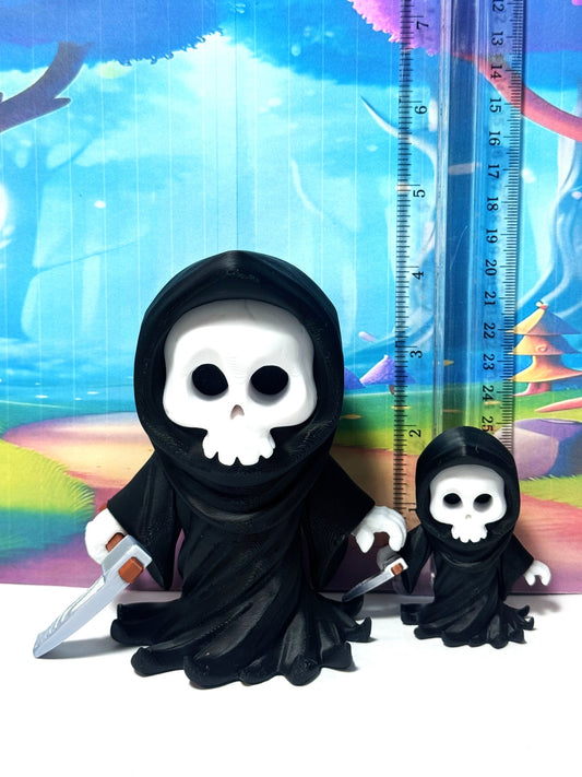 2pcs Grisly Reaper Halloween Decor, Grim Reaper Figurine, Spooky Halloween Decoration | Black Spooky Desk Ornament -AGR-4x