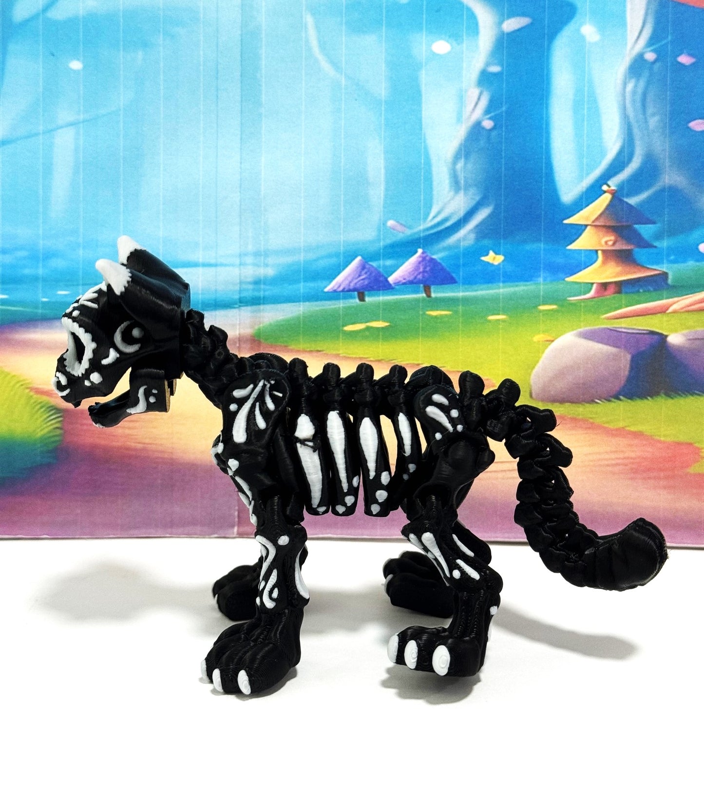 Articulated Cat and Dog Figure, 3D Printed Halloween Decor, Dia de los muertos