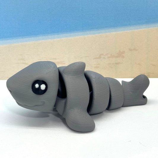 3D Printed Baby Shark, Sealife Creature, Articulated Baby Shark, Fidget ADHD Toy ABS001