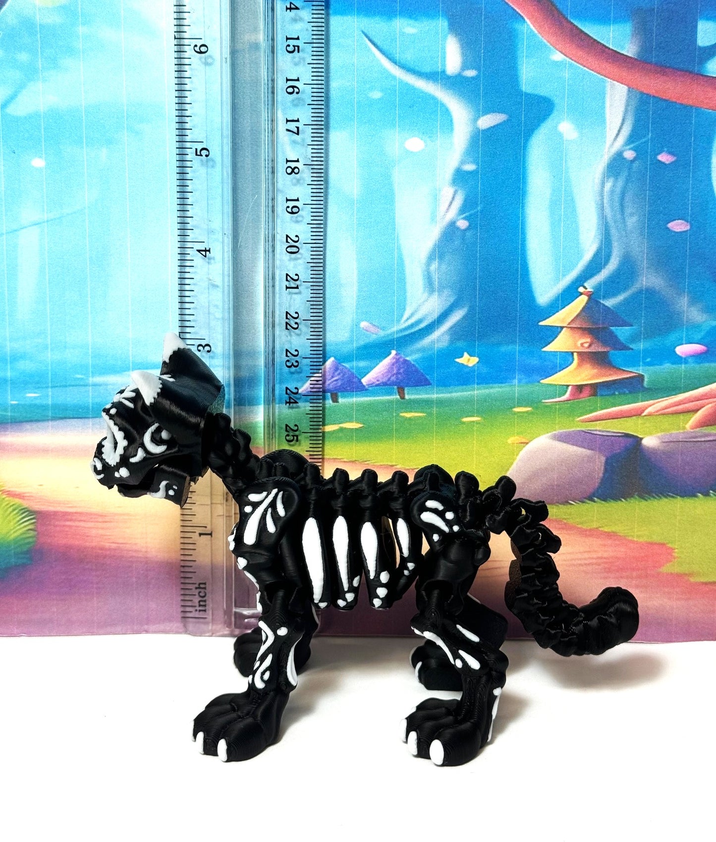 Articulated Cat and Dog Figure, 3D Printed Halloween Decor, Dia de los muertos