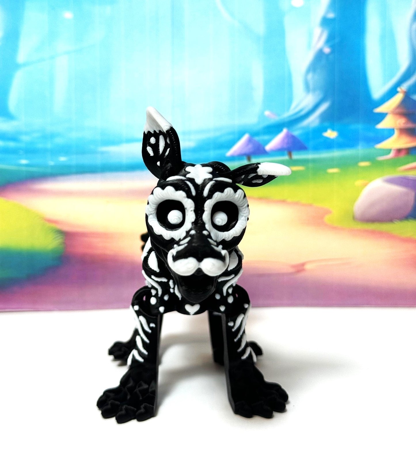 Articulated Cat and Dog Figure, 3D Printed Halloween Decor, Dia de los muertos