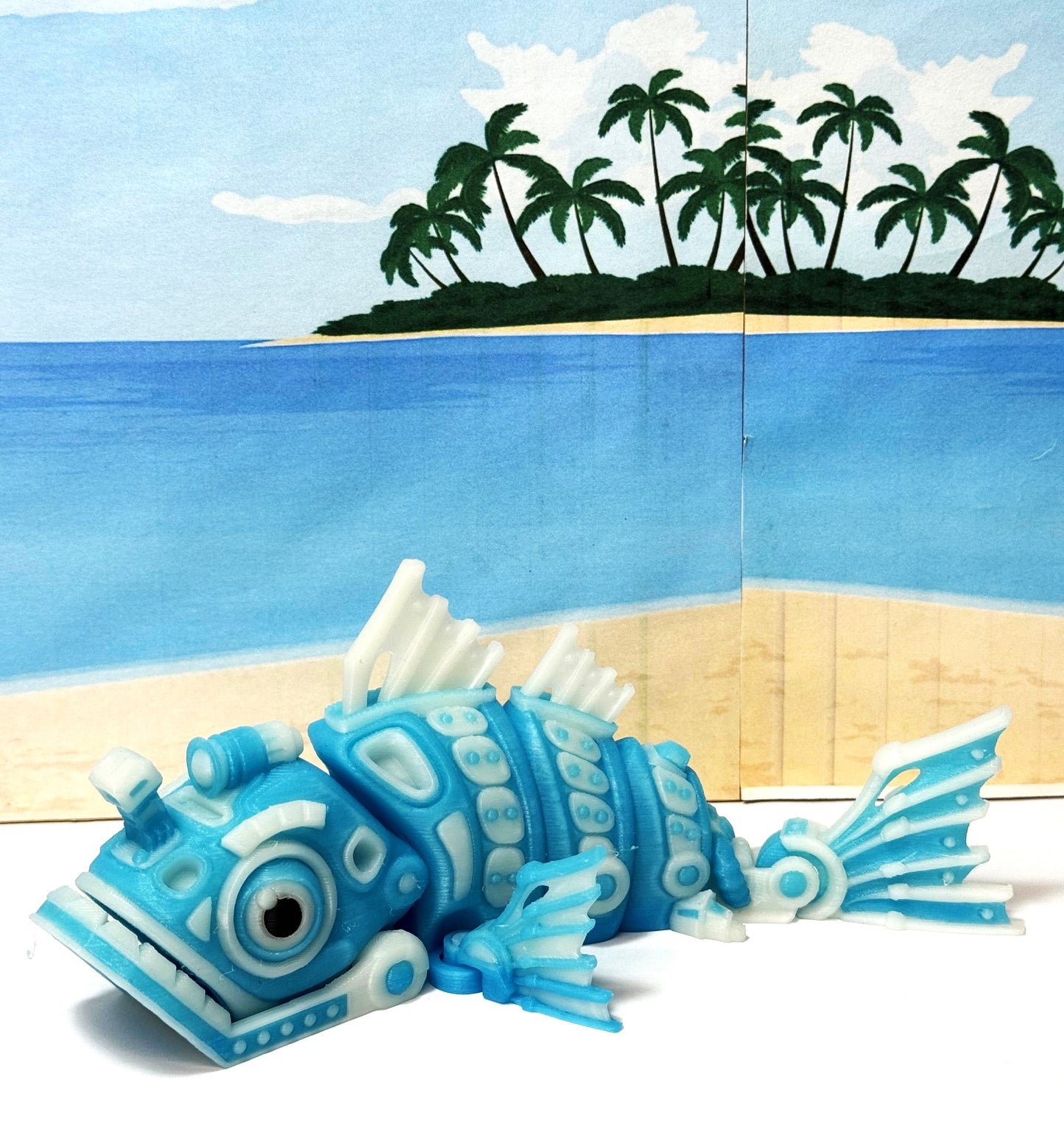 3D Printed Cyber Fish 7" Articulated Futuristic Cyber Fish Toy, 3D Printed Cyber Sci-Fi Toy (Copy)