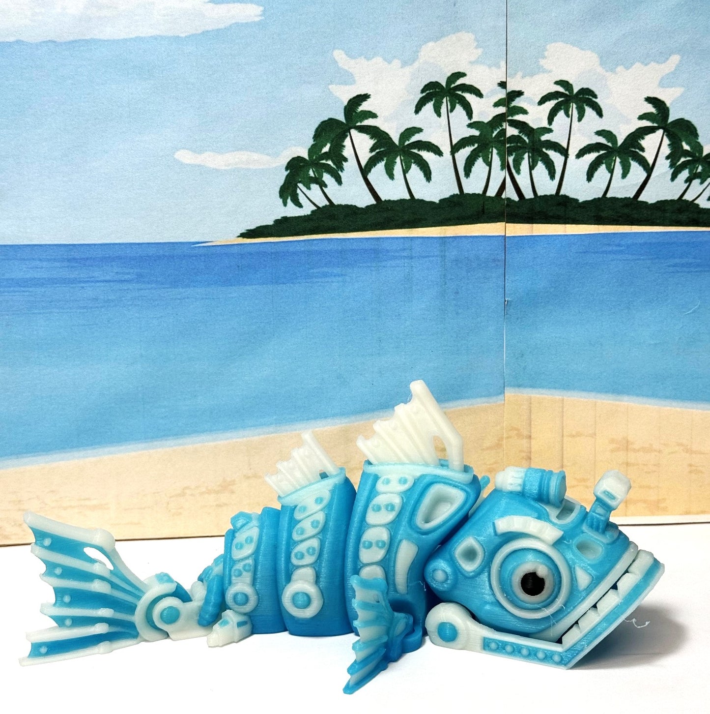 3D Printed Cyber Fish 7" Articulated Futuristic Cyber Fish Toy, 3D Printed Cyber Sci-Fi Toy (Copy)