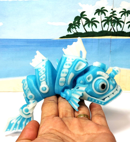 3D Printed Cyber Fish 7" Articulated Futuristic Cyber Fish Toy, 3D Printed Cyber Sci-Fi Toy (Copy)