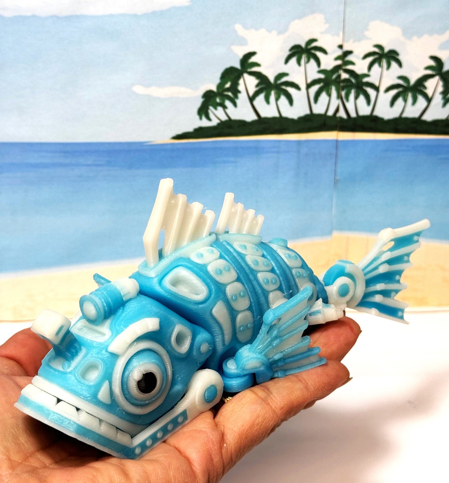 3D Printed Cyber Fish 7" Articulated Futuristic Cyber Fish Toy, 3D Printed Cyber Sci-Fi Toy (Copy)