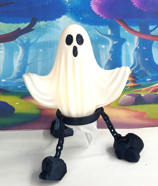 Cute Ghost Halloween Night Light, 7" 3D Printed Ghost with Tea Light, Night Light for Adults, Halloween Decor (Copy)