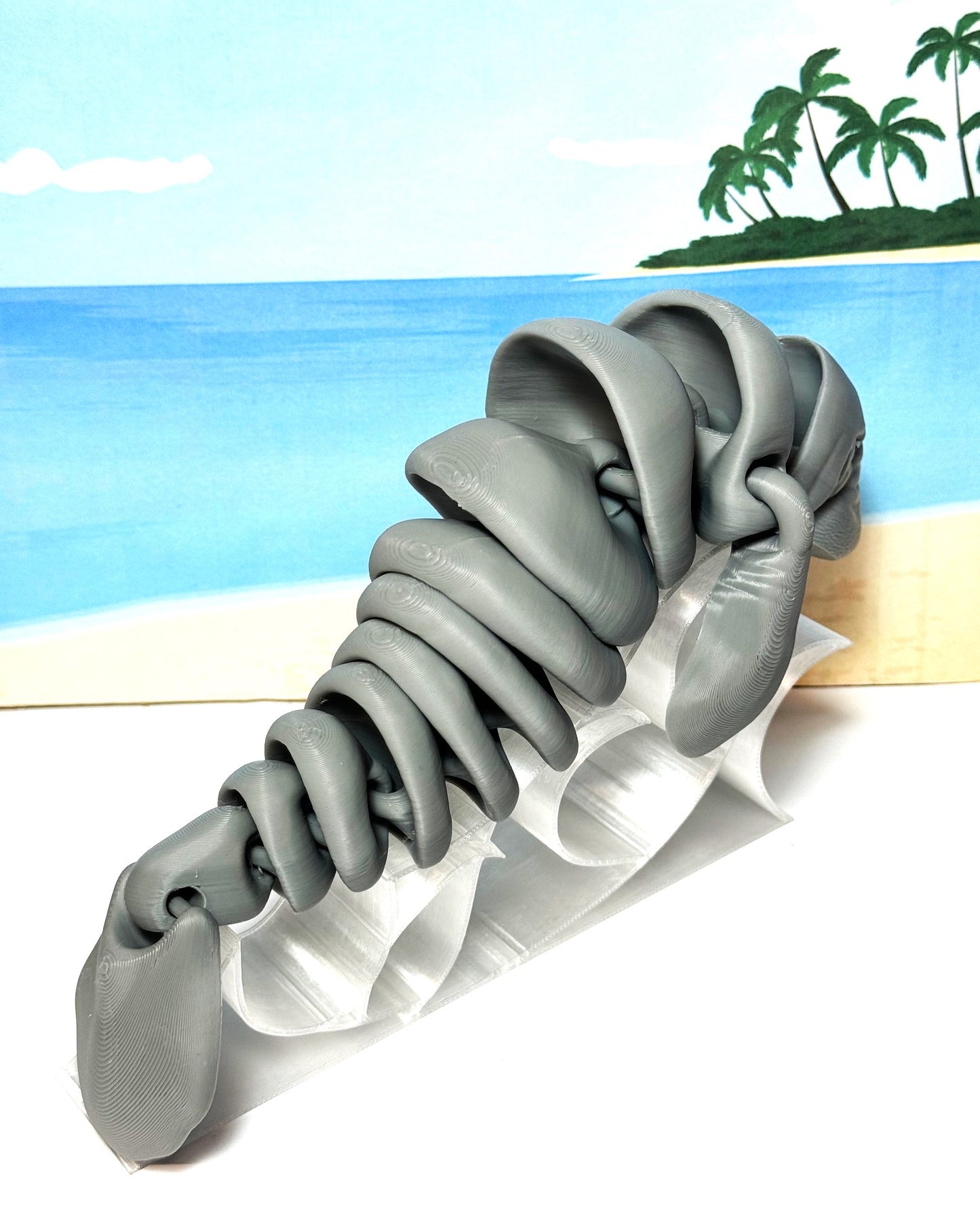 Articulated Manatee, 3D Printed Manatee, 3D Printed Animals, 9" Full Articulated Fidget Toys, Sea Animal Desk Decor, Gray Manatee