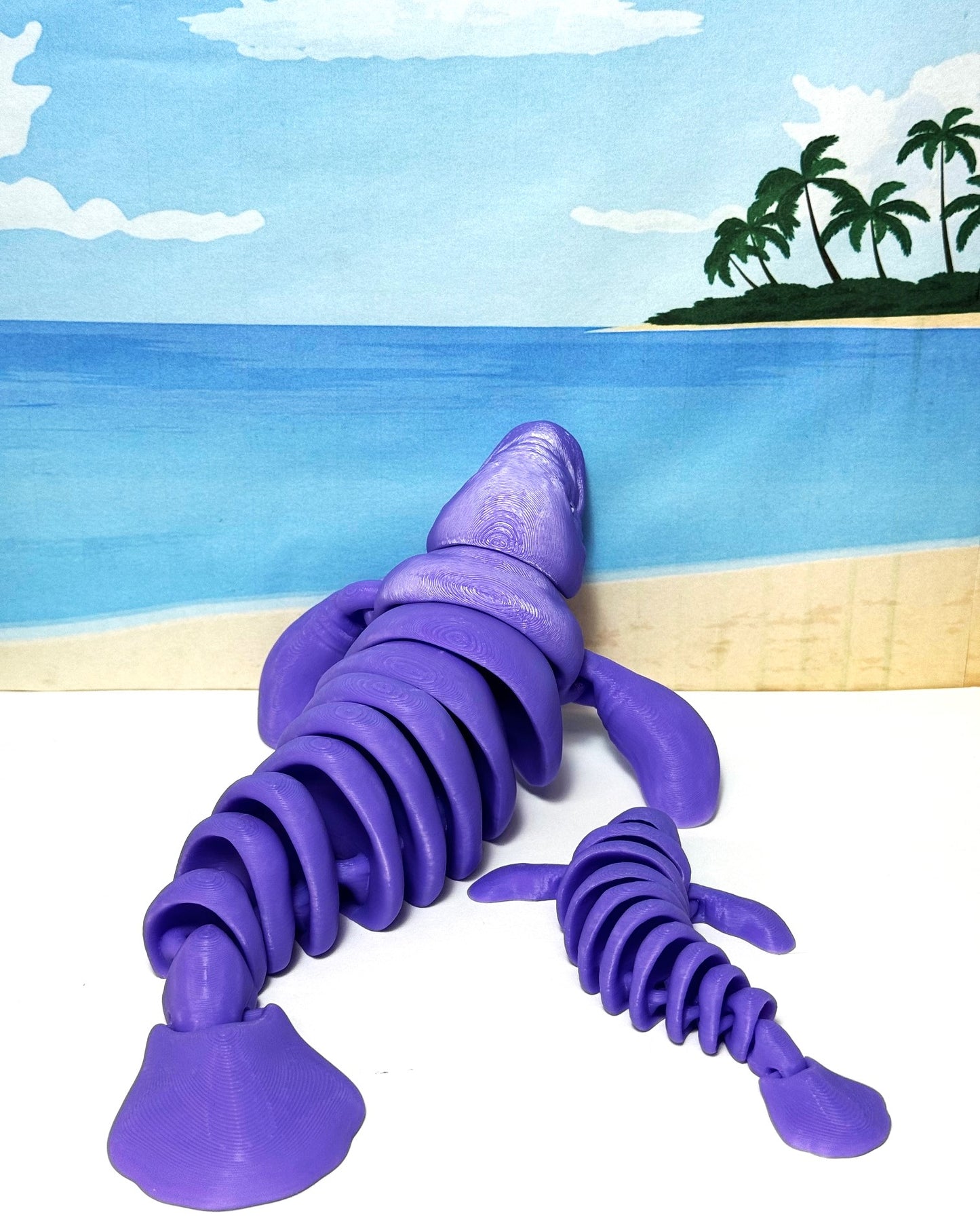 2pcs Cute 3D Printed Manatee, 9" Full Articulated Flexible Fidget Toy, Sea Animal Creatures, Stress Relief Fidget Toy