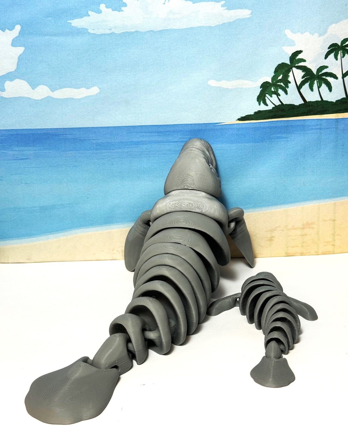 2pcs Cute 3D Printed Manatee, Mother and Child Manatee, Flexible Fidget Toy, Sea Animal Creatures, Stress Relief Fidget Toy