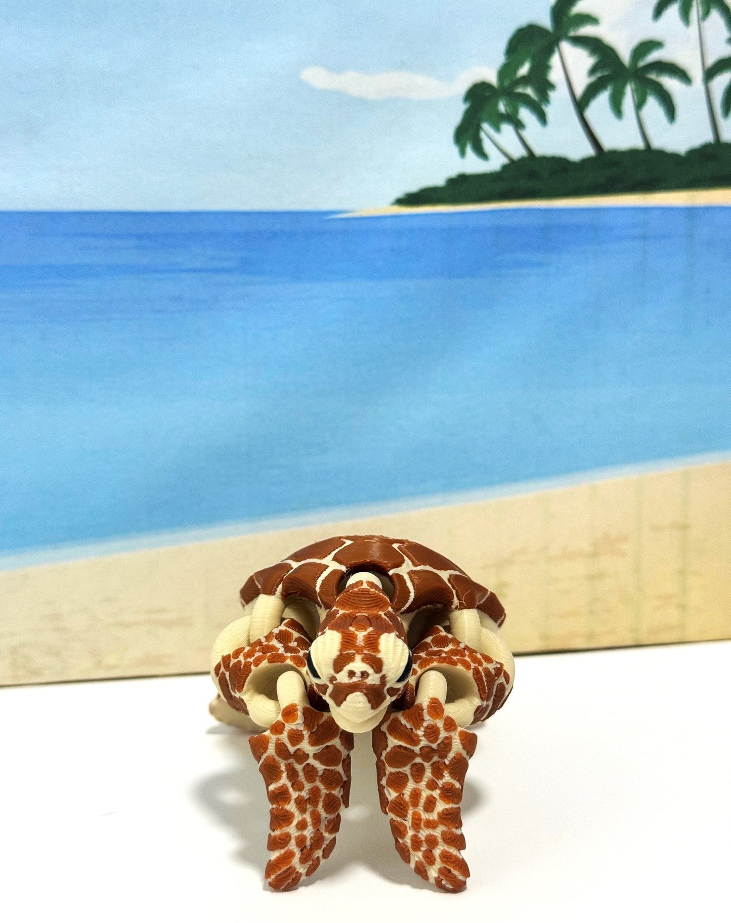 Cute Articulated Sea Turtle, 4" 3d Printed Sea Turtle, Flexible Fidget Toy, Sea Animal Creatures